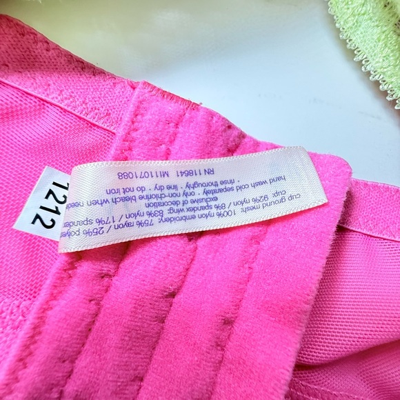 Cacique Pink and Yellow Floral Lace Bra - Picture 9 of 10